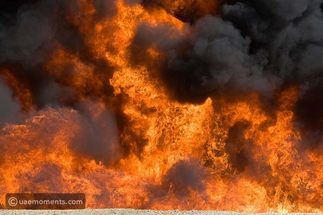 Traffic Disrupted as Car Catches Fire on Al Garhoud Street